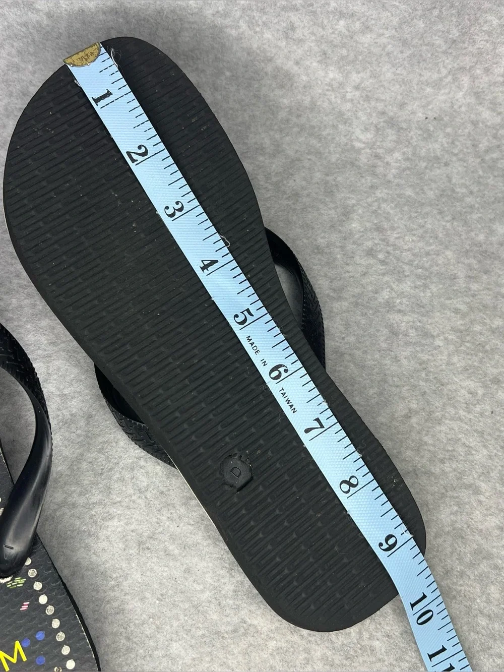 Farm Rio Black Multi Sandal in Black Havaianas Thong Flip Flops Women’s Size 7/8 - Picture 15 of 16